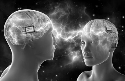 Two people attached by interfaces CALM Connections 1